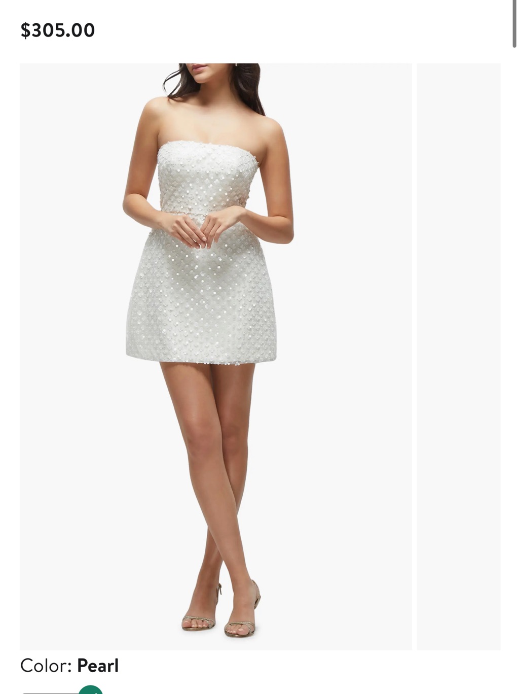 Dessy Collection Strapless Pearl-Accented Mini Dress In Pearl 3147